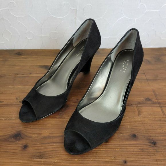 Loft Leather  Velvet Wedge Heels Shoes Sz. 8M - Picture 4 of 7